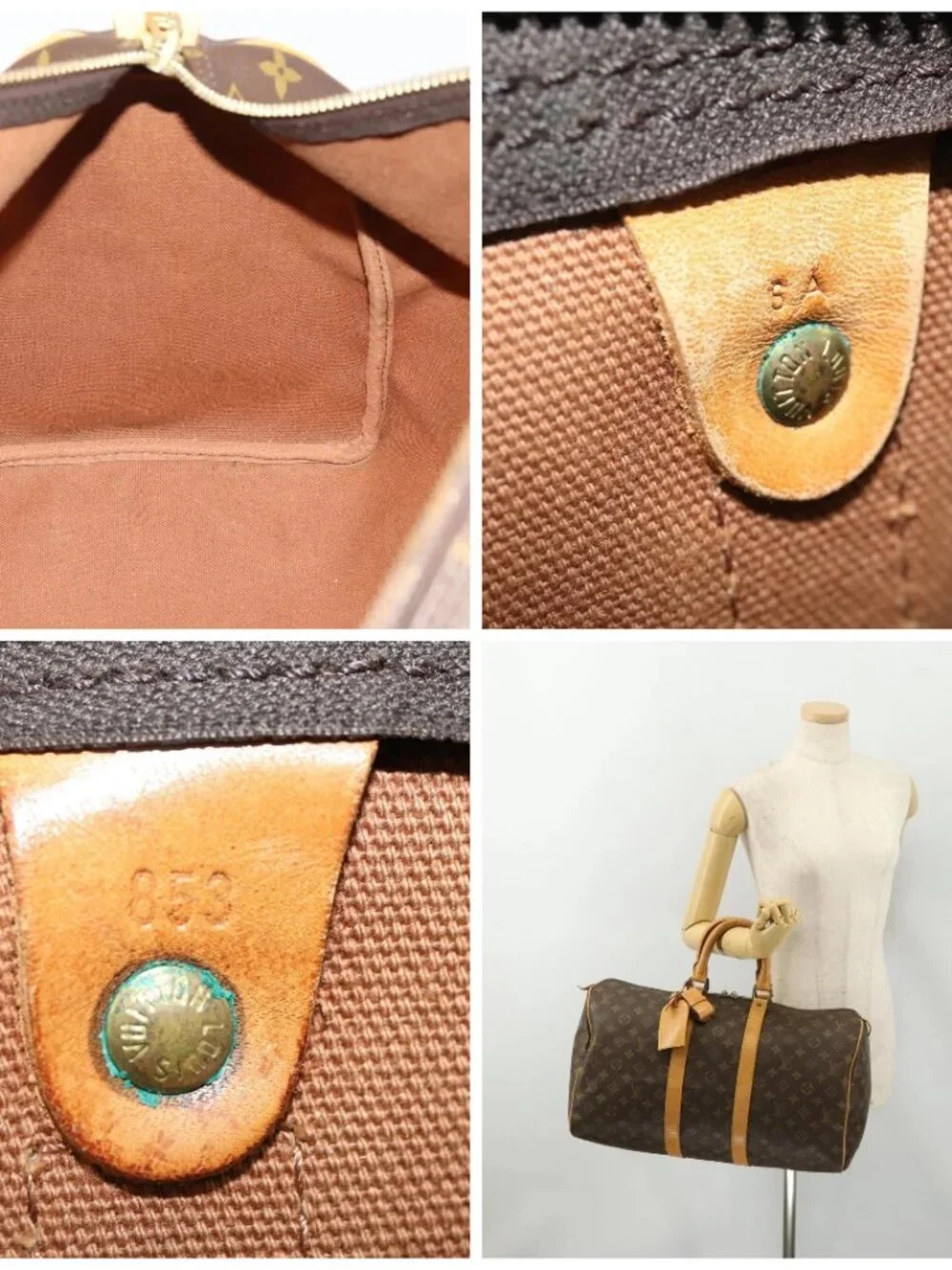 LOUIS VUITTON Monogram Keepall 45 Boston Bag M41428 LV Auth ka4305